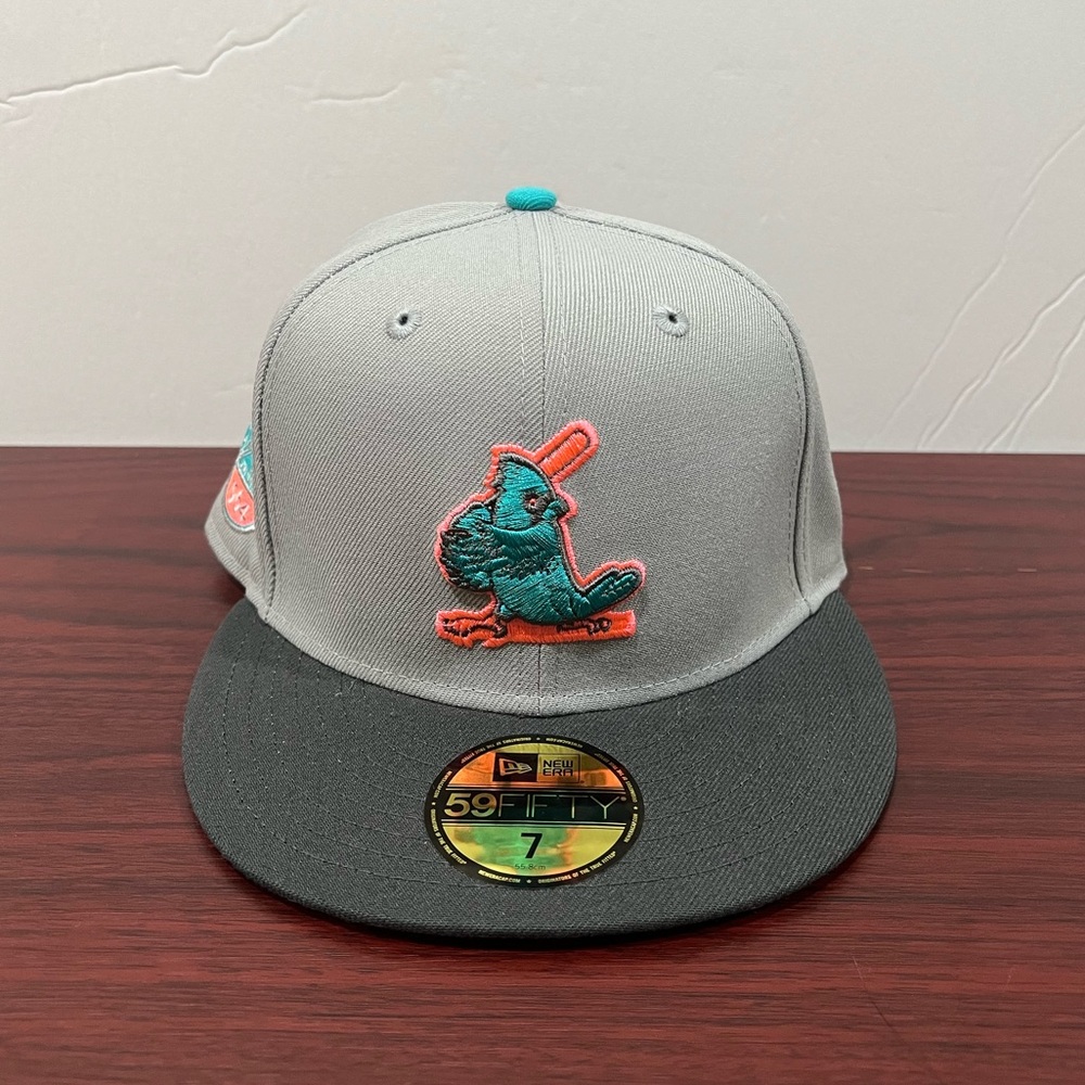 New Era, 59Fifty Fitted Hat, St Louis Cardinals, Grey, Pink & Green